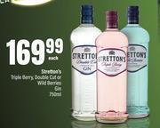 Stretton's Triple Berry, Double Cut Or Wild Berries Gin-750ml Each