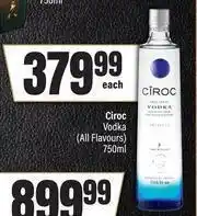 Spar Ciroc Vodka (All Flavours)-750ml Each offer