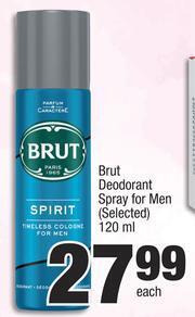 Spar Brut Deodorant Spray For Men (Selected)-120ml Each offer