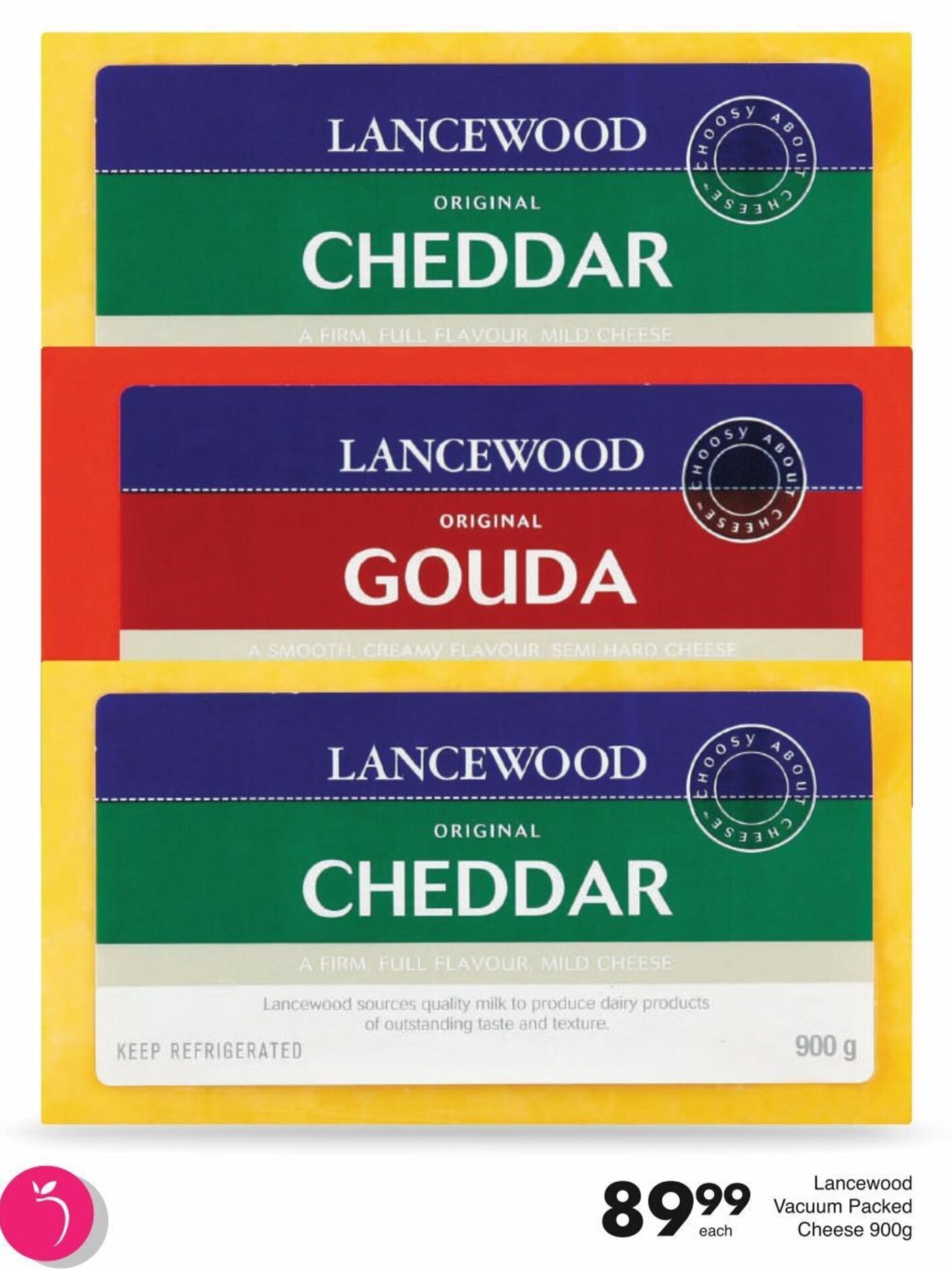 Lancewood Vacuum Packed Cheese 900g offer at Save
