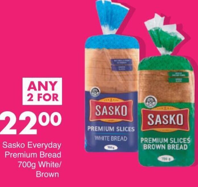 Sasko Everyday Premium Bread 700g White/Brown offer at Save