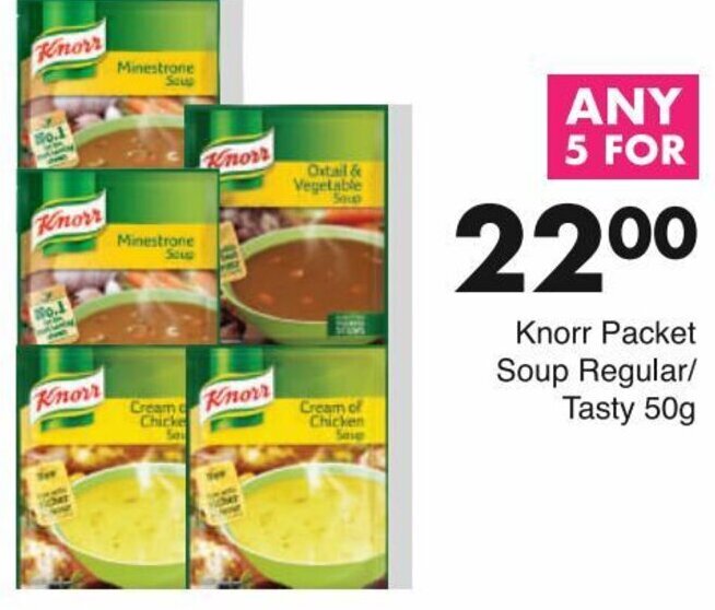 Knorr Packet Soup Regular/Tasty 50g offer at Save