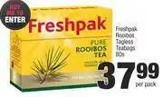 Spar Freshpak Rooibos Tagless Teabags-80s Per Pack offer