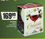 Spar Olive Brook Carnival Classic Red Or Natural Sweet Red-5L Each offer