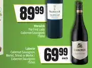 Laborie Cabernet Sauvignon,Merlot,Shiraz Or Merlot/Cabernet Sauvignon-750ml Each