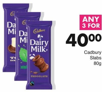 Save Cadbury Slabs 80g offer