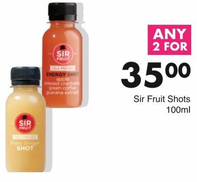 Sir Fruit Shots 100ml offer at Save