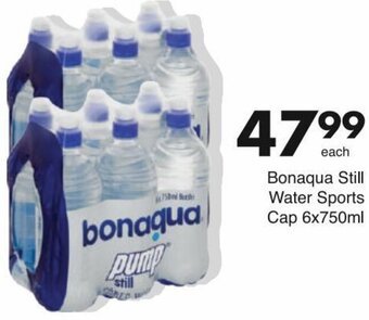 Save Bonaqua Still Water Sports Cap 6 x 750ml offer
