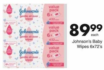 Save Johnson's Baby Wipes 6x72's offer