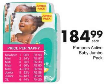 Save Pampers Active Baby Jumbo Pack offer