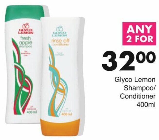 Glyco Lemon Shampoo/Conditioner 400ml offer at Save