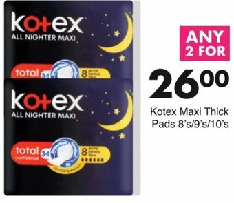 Save Kotex Maxi Rhick Pads 8's/9's/10's offer