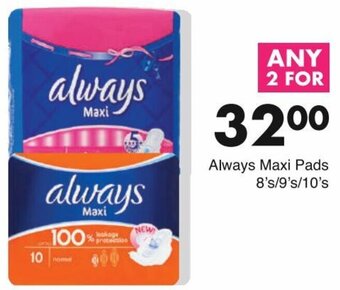 Always Maxi Pads 8's/9's/10's