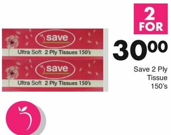 Save Save 2 Ply Tissue 150's offer