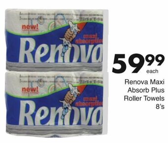 Save Renova Maxi Absorb Plus Roller Towels 8's offer