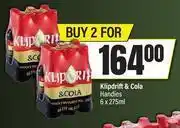Spar Klipdrift & Cola Handies-For 2 x 6 x 275ml offer