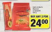 Spar Fatti's & Moni's Macaroni Or Spaghetti-For Any 2 x 500g offer