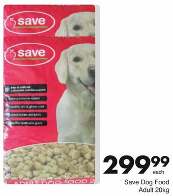 Save Save Dog Food Adult 20kg offer