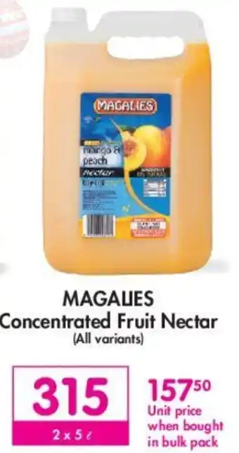 Makro Megalies Concentrated Fruit Nectar 2 x 5L offer