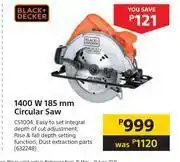Builders Warehouse Black + Decker 1400W 185mm Circular Saw CS1004 offer