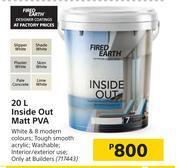 Builders Warehouse Fired Earth 20Ltr Inside Out Matt PVA offer