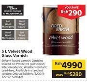 Builders Warehouse Fired Earth 5Ltr velvet Wood Gloss Varnish offer