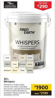 Builders Warehouse Fired Earth 20Ltr Whispers offer