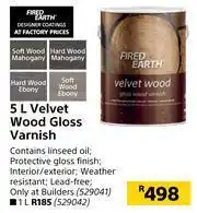 Builders Warehouse Fired Earth 1L Velvet Wood Gloss Varnish offer