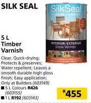 Builders Warehouse Silk Seal 5L Timber Varnish (Colours) offer