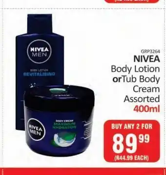 KitKat Cash and Carry Nivea body ñotion or tub body cream assorted offer