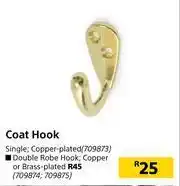 Double Robe Hook (Copper Or Brass Plated)