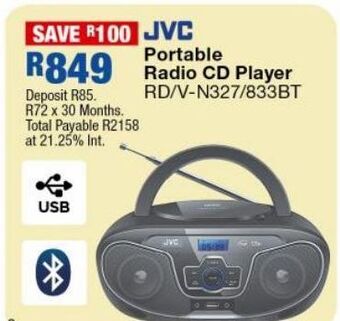 OK Furniture Jvc portable radio cd player rd/v-n327/833bt offer