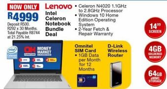 OK Furniture Lenovo intel celereon notebook bundle deal offer