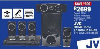 Jvc hdmi home theatre in a box th-dn602/n888b