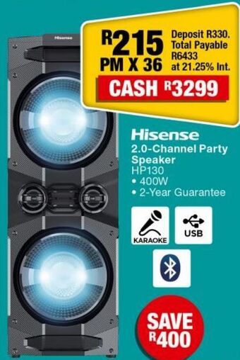 OK Furniture Hisense 2.0 channel party speaker hp130 offer