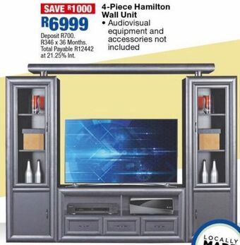 OK Furniture 4 piece hamilton wall unit offer
