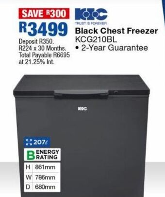 OK Furniture Black chest freezer kcg210bl offer