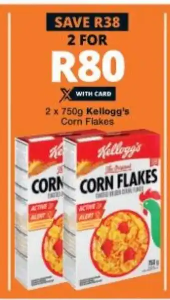 Checkers Kellogg's Corn Flakes 2x750g offer