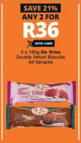 Checkers De Vries 2x185g offer