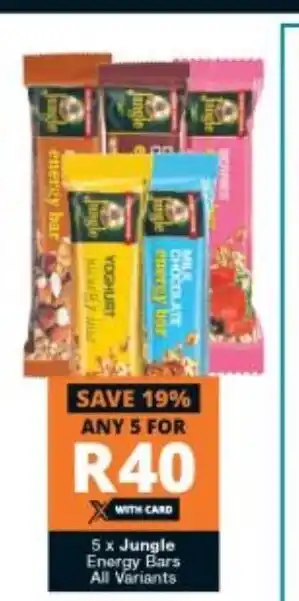 Checkers Jungle Energy Bars 5x offer