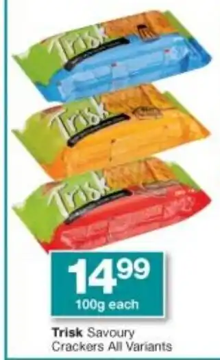 Checkers Trisk Savoury Crackers 100g offer