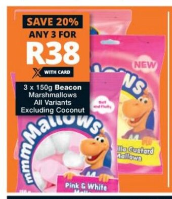 Checkers Beacon Marshmallows 3x150g offer