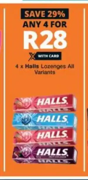 Halls Lozenges 4x
