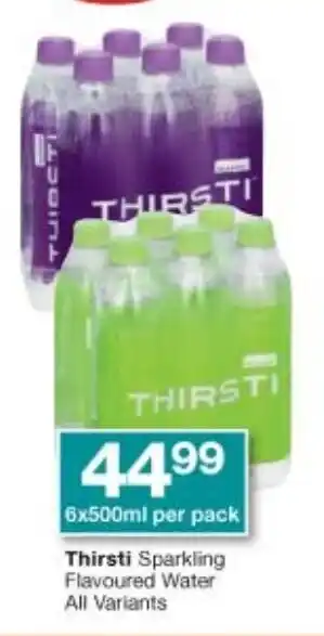 Checkers Thirsti Sparkling Flavoured Water 6x500ml offer