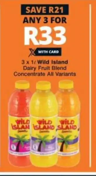 Checkers Wild Osland Dairy Fruit Blend Concentrate 3x1L offer