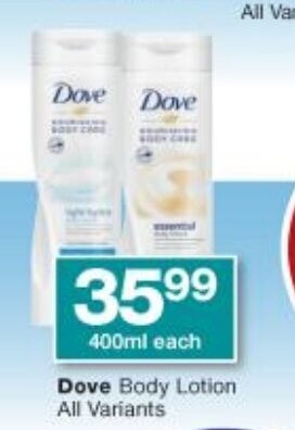 Checkers Dove Body Lotion 400ml offer