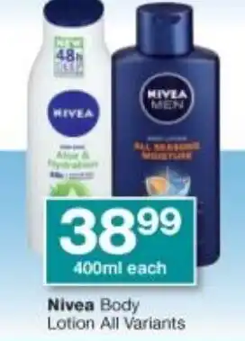 Checkers Nivea Body Lotion 400ml offer