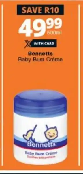 Checkers Bennetts Baby Bum Créme 500ml offer