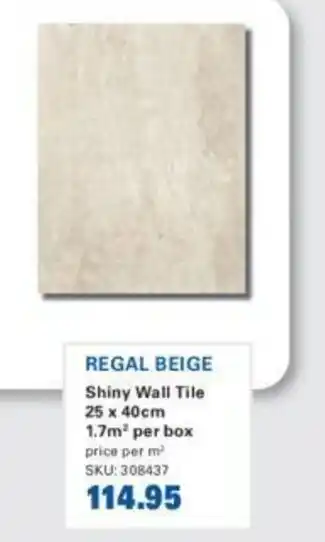 Cashbuild Regal Beige 25x40cm offer