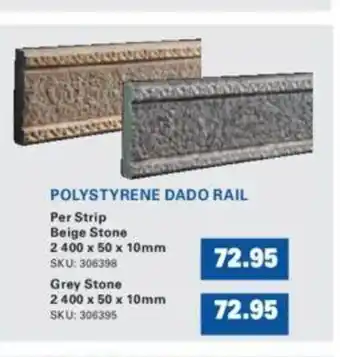 Cashbuild Polystyrene Dado Rail 2 400x50x10mm / Grey Stone 2 400x50x10mm offer